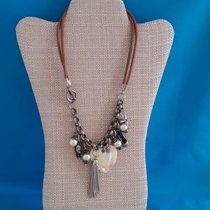 Silver Metal Memory Charm Necklsce